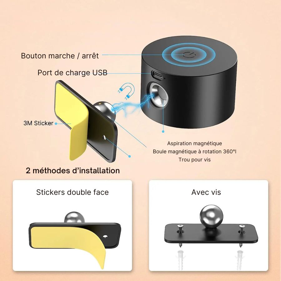 Duo Lampe de chevet Murale Rotative et Amovible