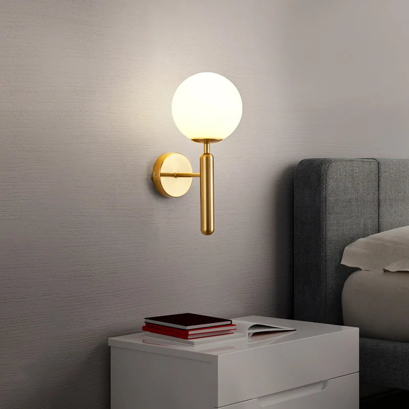 Lampe de chevet Murale Globe en Laiton Élégant