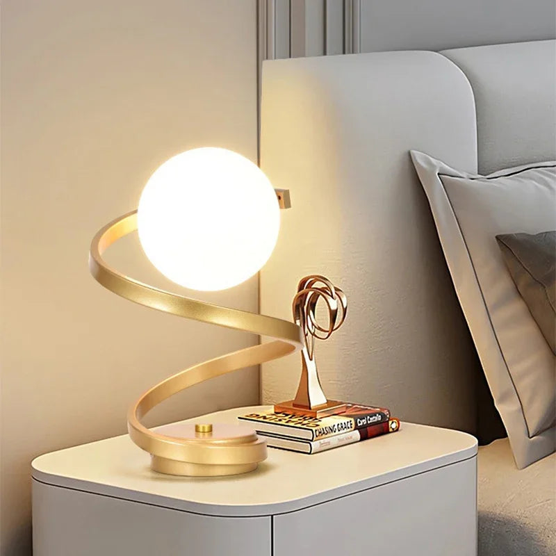 Lampe de chevet Originale Spirale Lumineuse