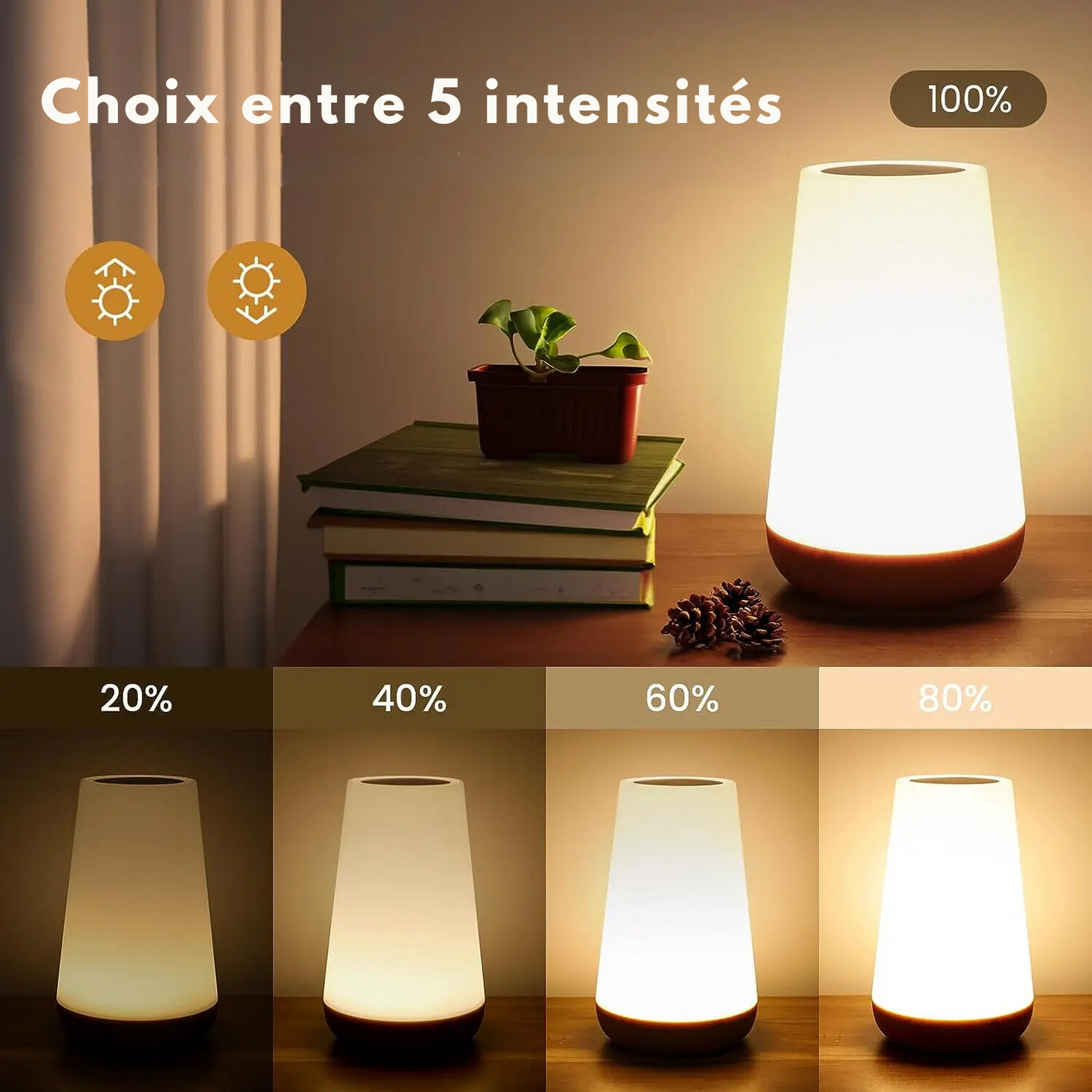 Lampe d'ambiance 13 couleurs tactile