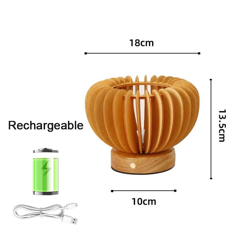 Lampe de chevet LED Bois Éclat Naturel - Éclat Nocturne