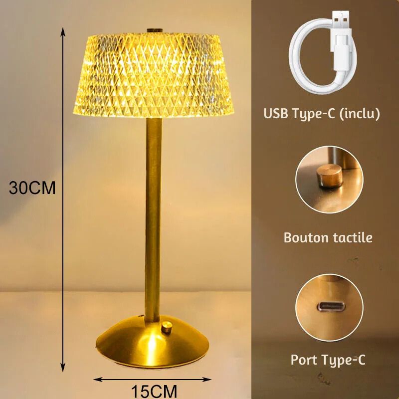 Lampe de chevet Originale Cristallin - Éclat Nocturne