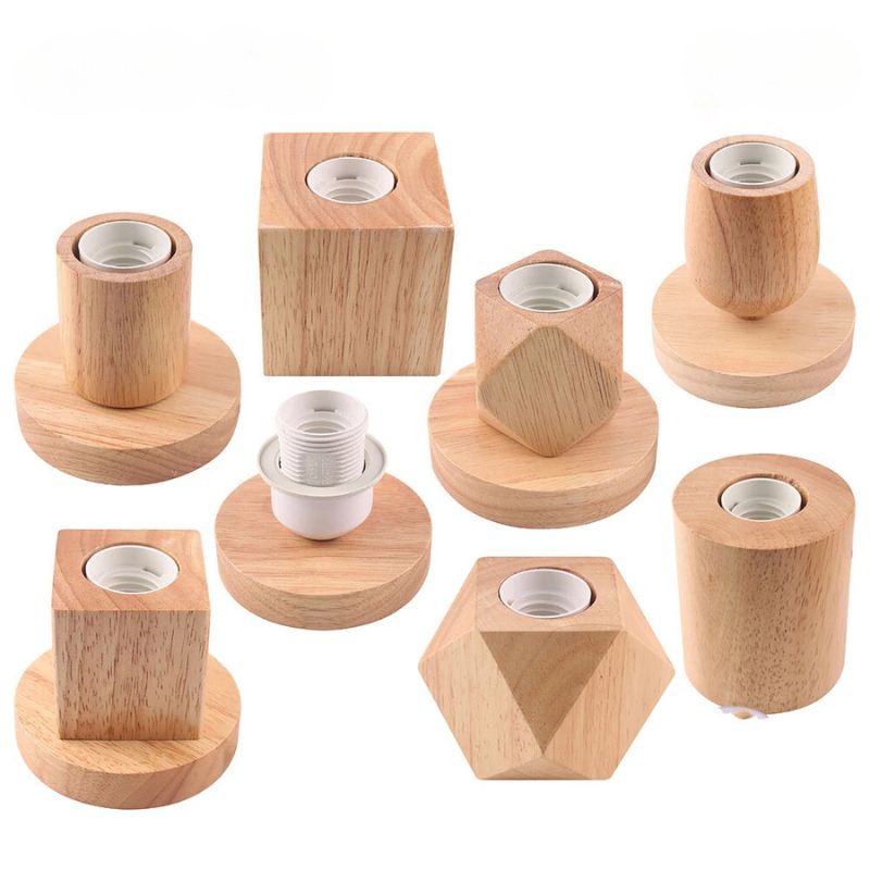 Socles de lampe de chevet originale en bois naturel - Style minimaliste