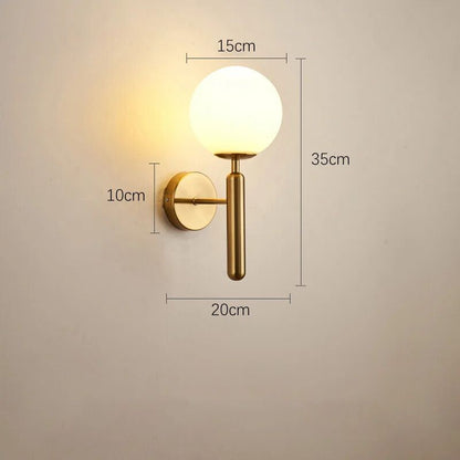 Lampe de chevet Murale Globe en Laiton Élégant