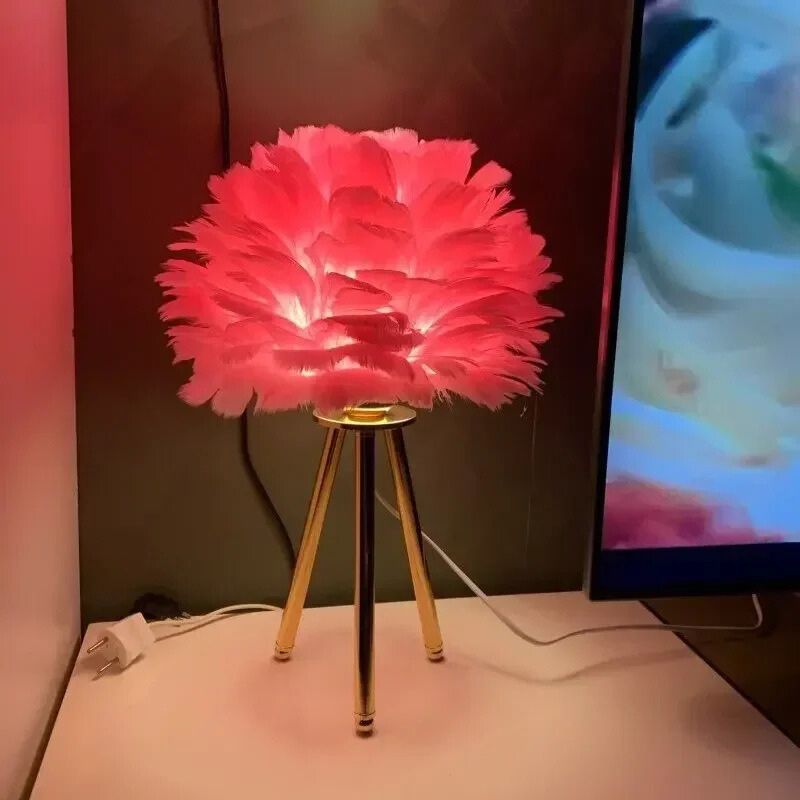 Lampe de chevet Originale Plumes Féeriques