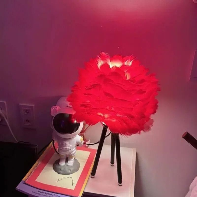 Lampe de chevet Originale Plumes Féeriques