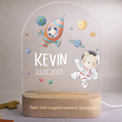 Veilleuse de naissance personnalisée - Espace