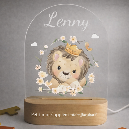 Veilleuse de naissance personnalisée - Lion