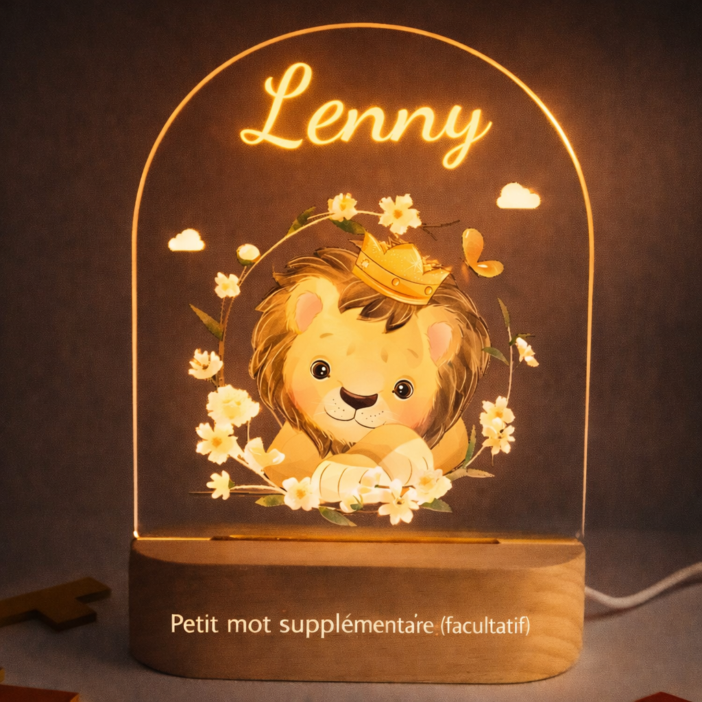 Veilleuse de naissance personnalisée - Lion