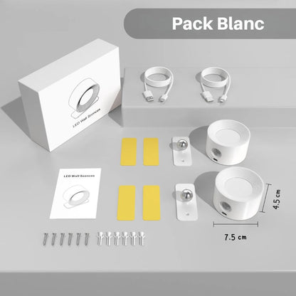 Duo Lampe de chevet Murale Rotative et Amovible