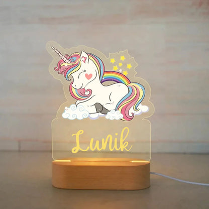Veilleuse enfant personnalisée - Bébé Licorne