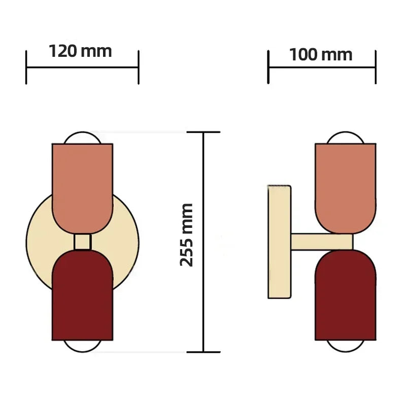Lampe de chevet Murale Capsule Colorée