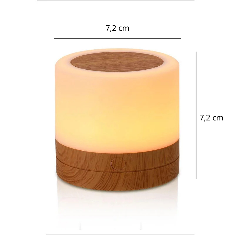 Lampe de chevet mini avec socle en bois