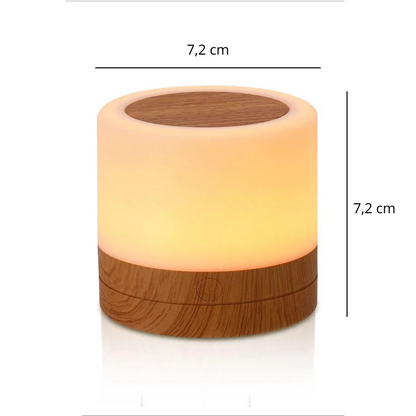 Lampe de chevet mini avec socle en bois