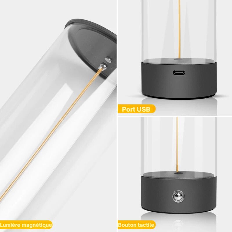 Lampe de chevet filament flexible magnétique