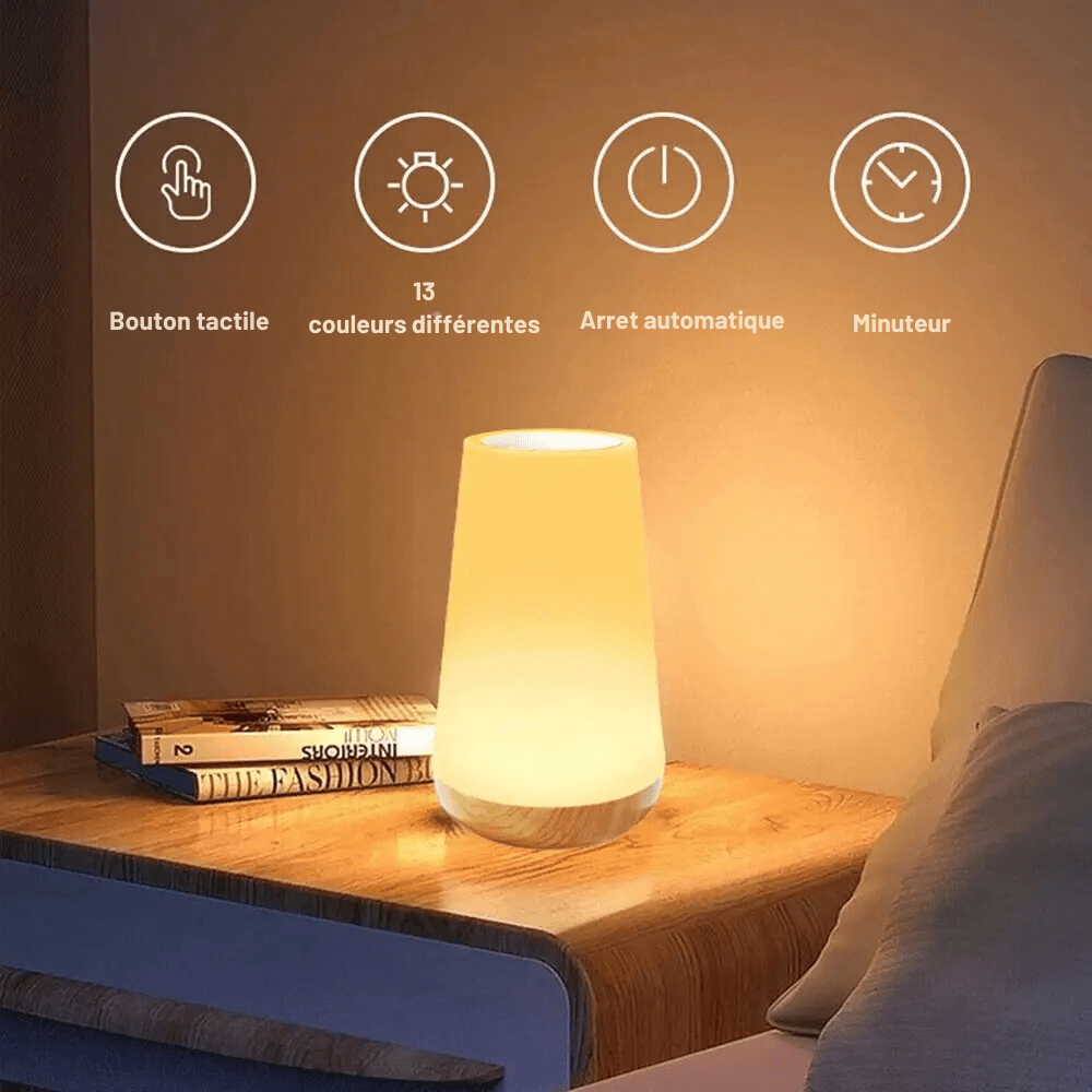 Lampe d'ambiance 13 couleurs tactile - Éclat Nocturne