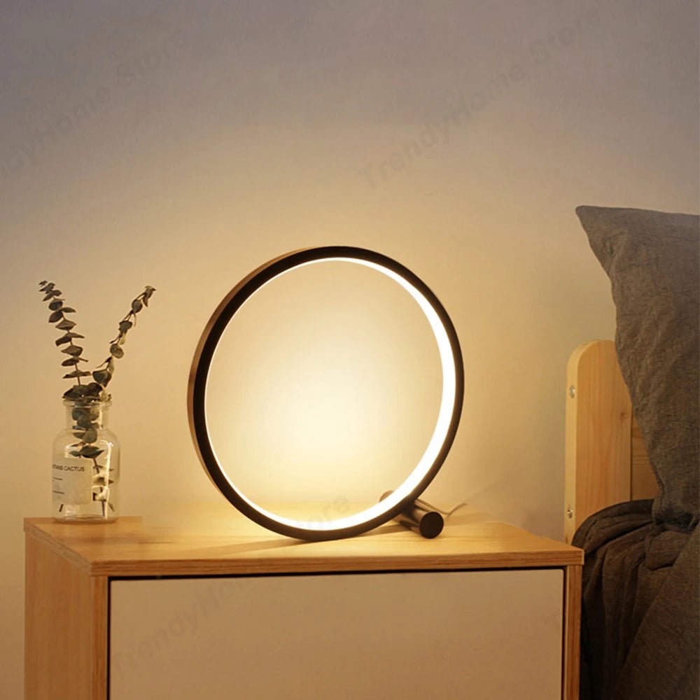 Lampe de chevet anneau élégant - Éclat Nocturne