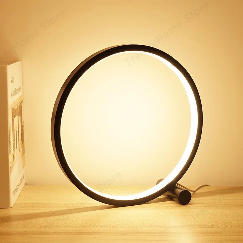 Lampe de chevet anneau élégant - Éclat Nocturne