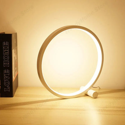 Lampe de chevet anneau élégant - Éclat Nocturne