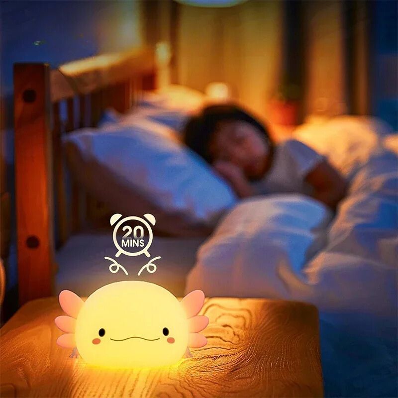 Lampe de chevet Enfant Axolotl Lumineux - Éclat Nocturne