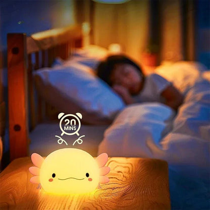 Lampe de chevet Enfant Axolotl Lumineux - Éclat Nocturne