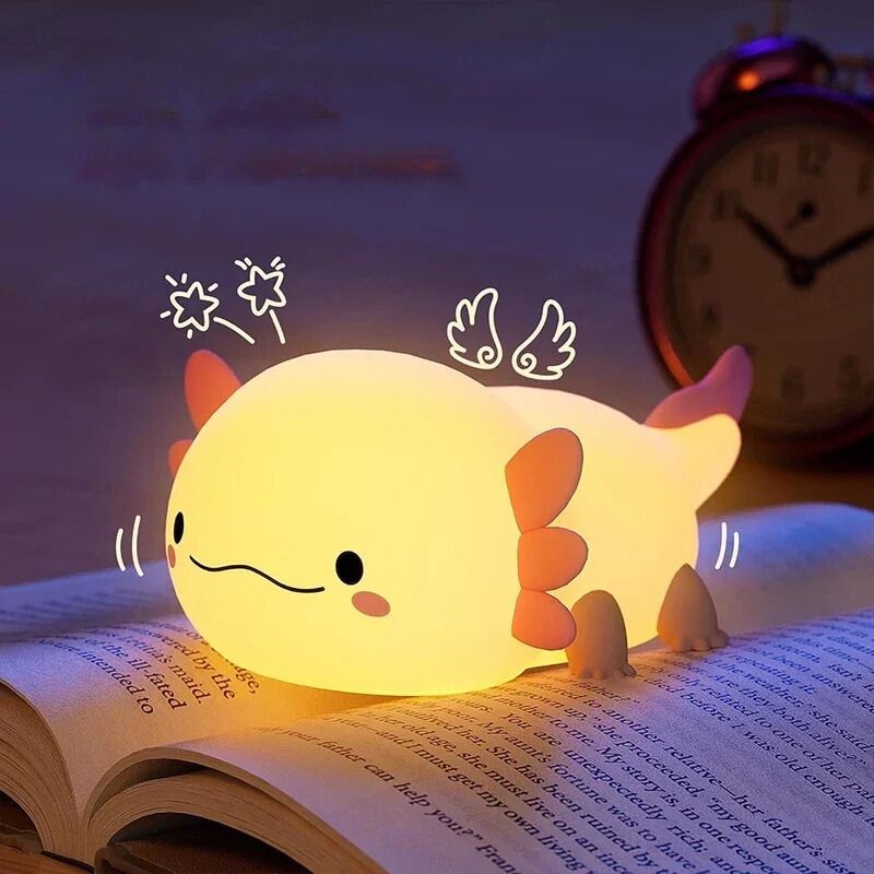 Lampe de chevet Enfant Axolotl Lumineux - Éclat Nocturne