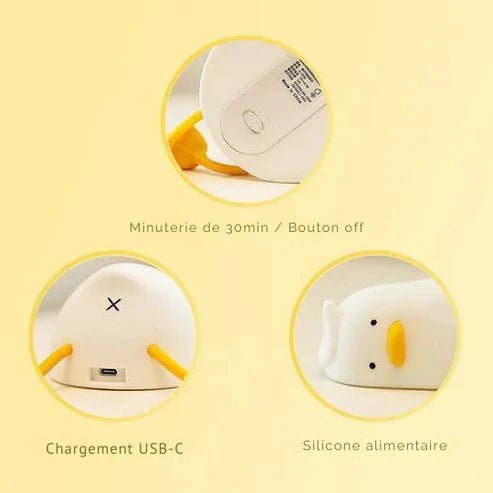 Lampe de chevet Enfant Canard Ludique - Éclat Nocturne