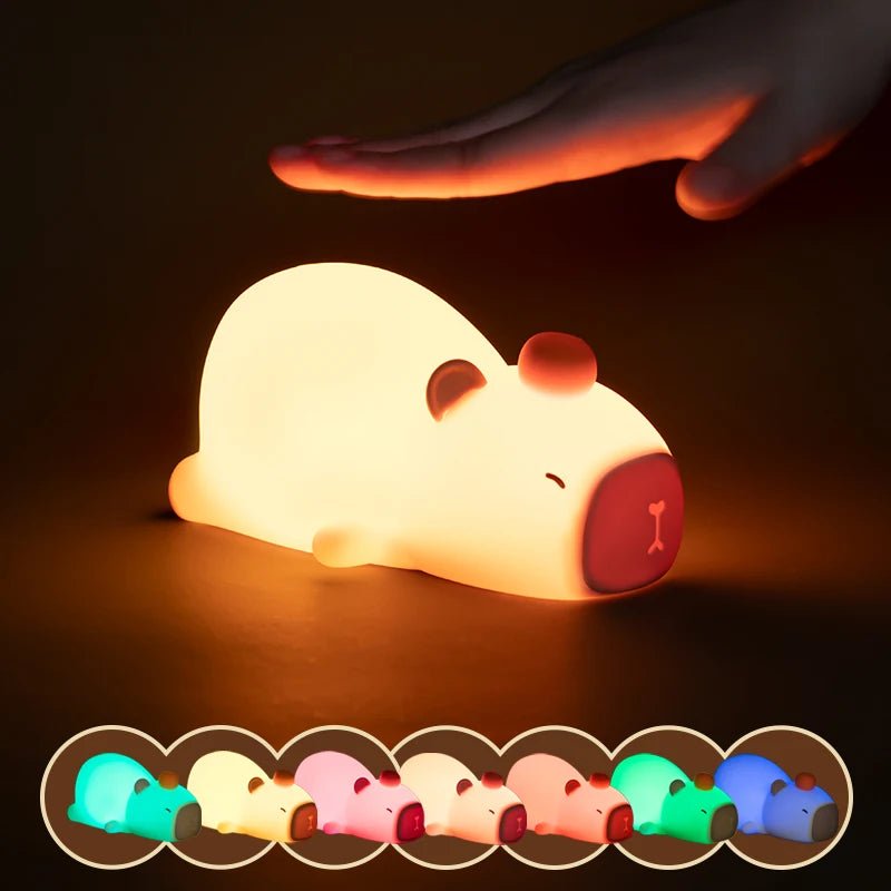 Lampe de chevet Enfant Capybara Endormi - Éclat Nocturne