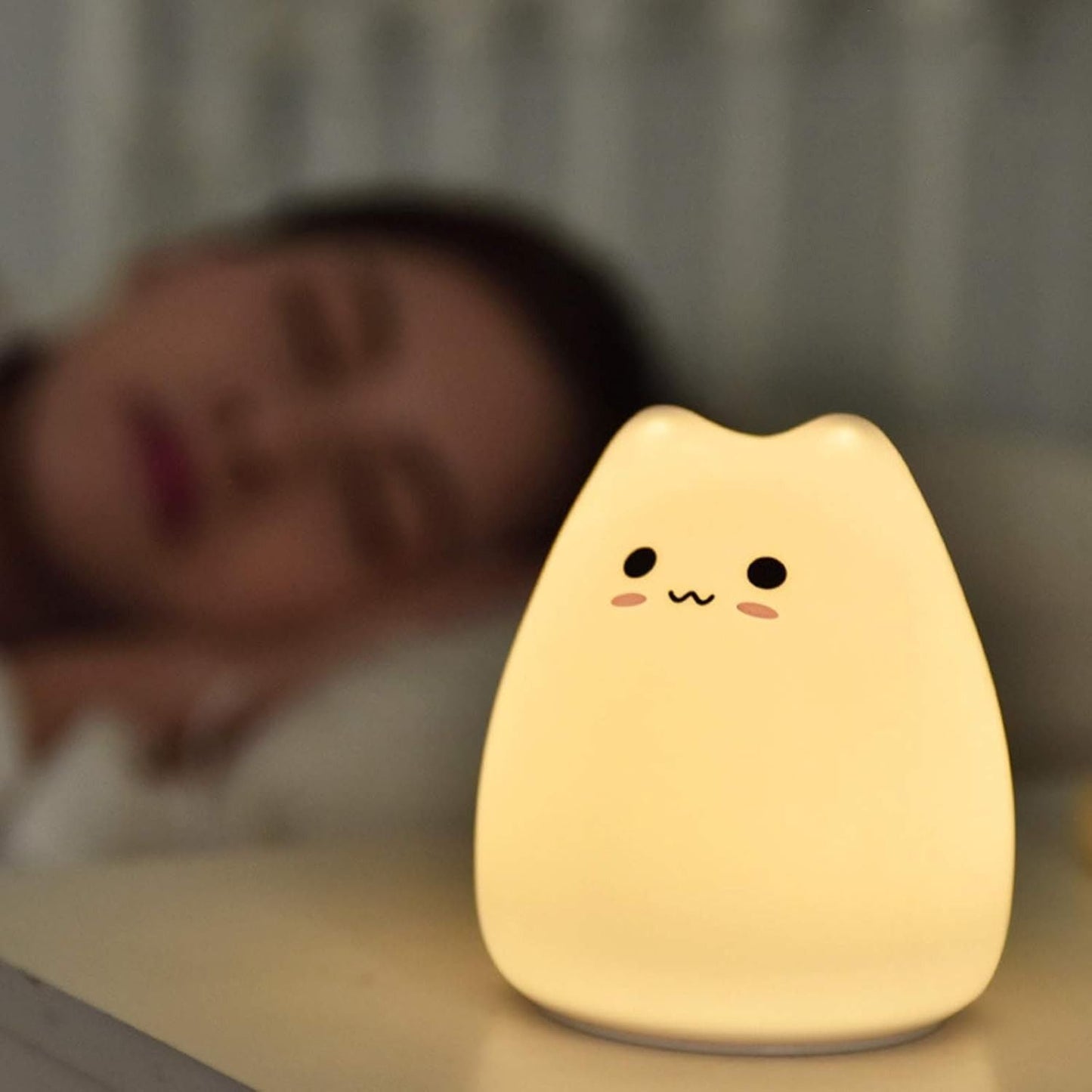 Lampe de chevet Enfant Chat Mignon - Éclat Nocturne
