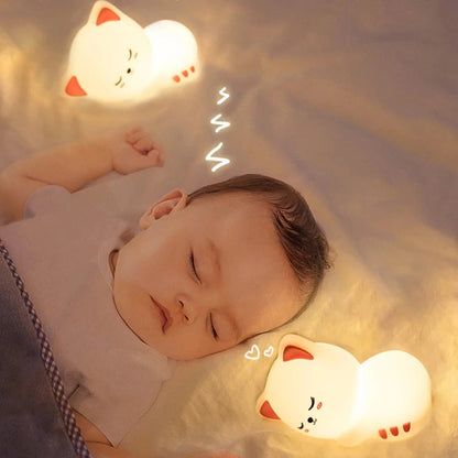 Lampe de chevet Enfant Chat Sieste - Éclat Nocturne