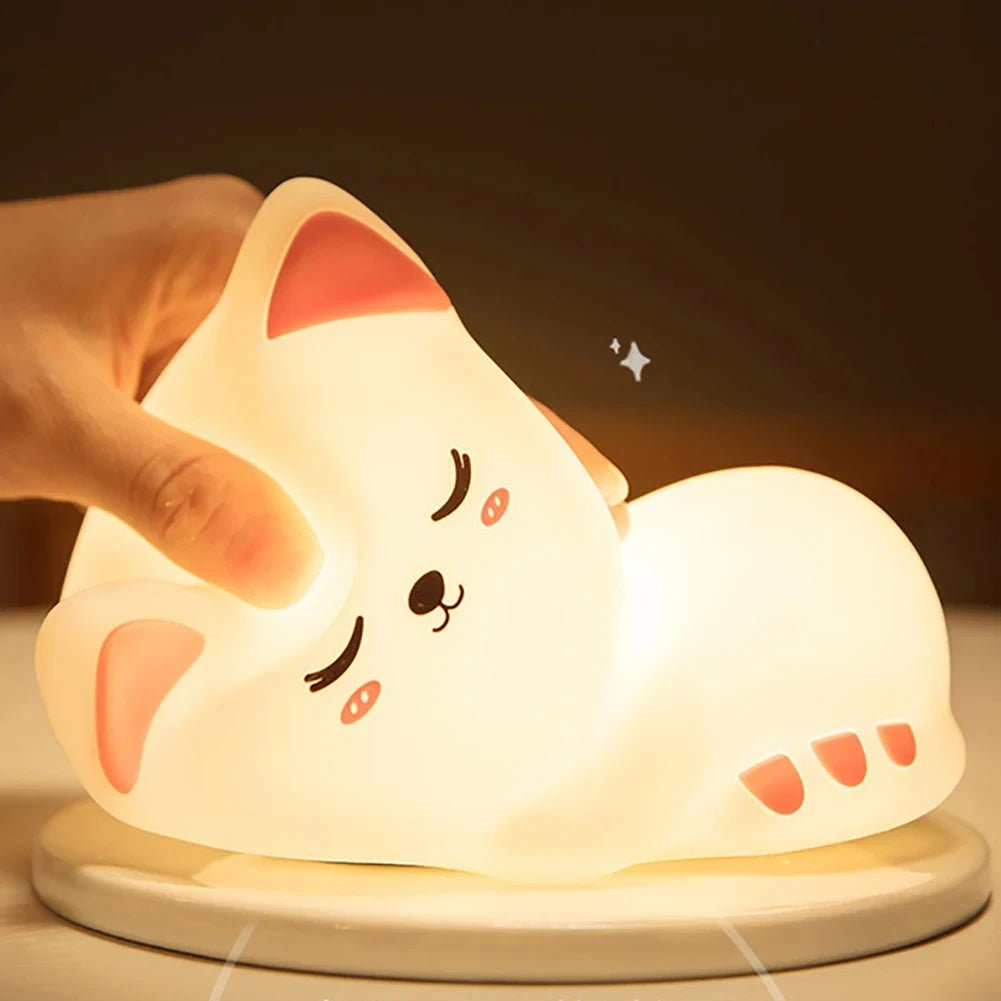 Lampe de chevet Enfant Chat Sieste - Éclat Nocturne