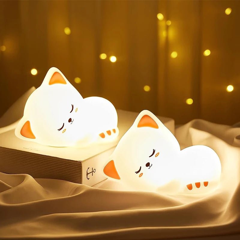 Lampe de chevet Enfant Chat Sieste - Éclat Nocturne