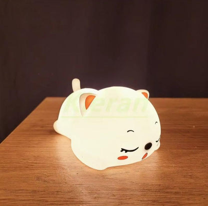 Lampe de chevet Enfant Chaton Endormi - Éclat Nocturne