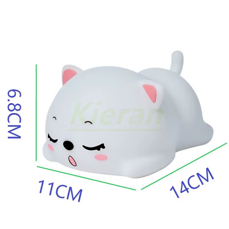 Lampe de chevet Enfant Chaton Endormi - Éclat Nocturne