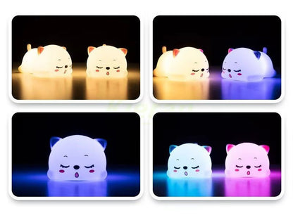 Lampe de chevet Enfant Chaton Endormi - Éclat Nocturne