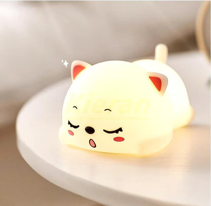 Lampe de chevet Enfant Chaton Endormi - Éclat Nocturne