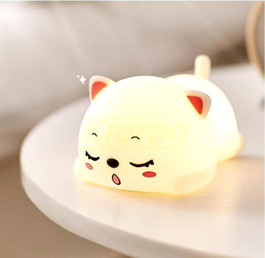 Lampe de chevet Enfant Chaton Endormi - Éclat Nocturne