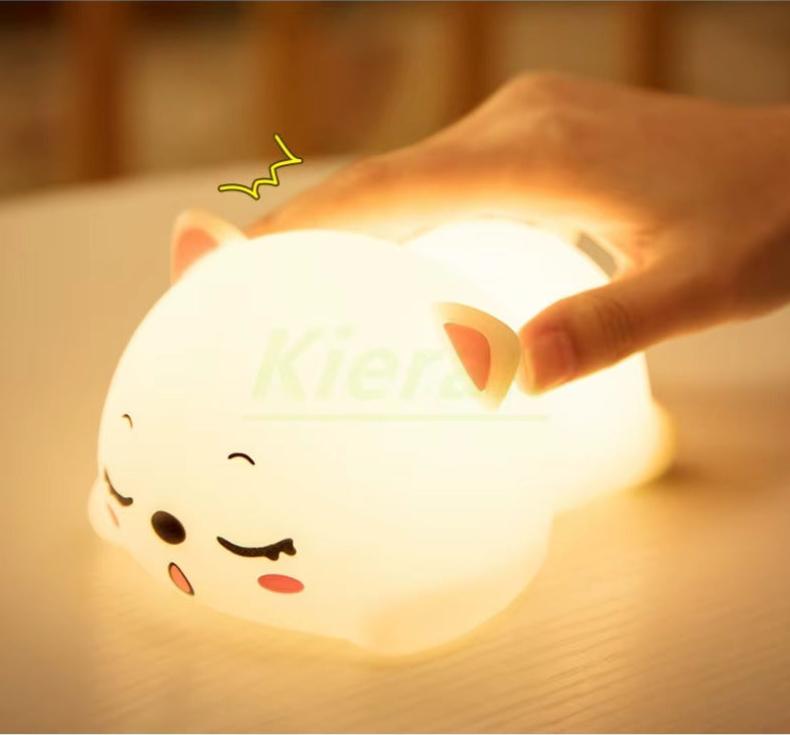 Lampe de chevet Enfant Chaton Endormi - Éclat Nocturne