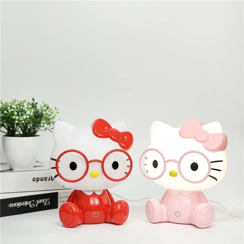 Lampe de chevet Enfant Chaton Lunettes - Éclat Nocturne