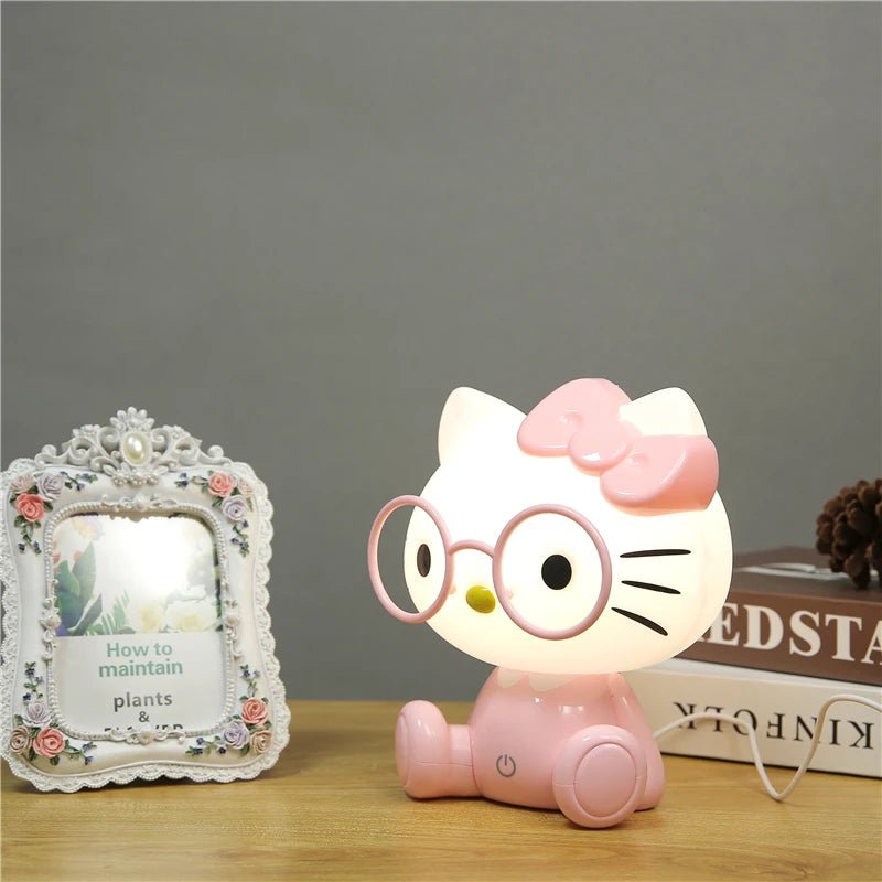Lampe de chevet Enfant Chaton Lunettes - Éclat Nocturne