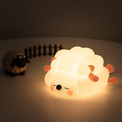 Lampe de chevet Enfant Mouton Endormi - Éclat Nocturne