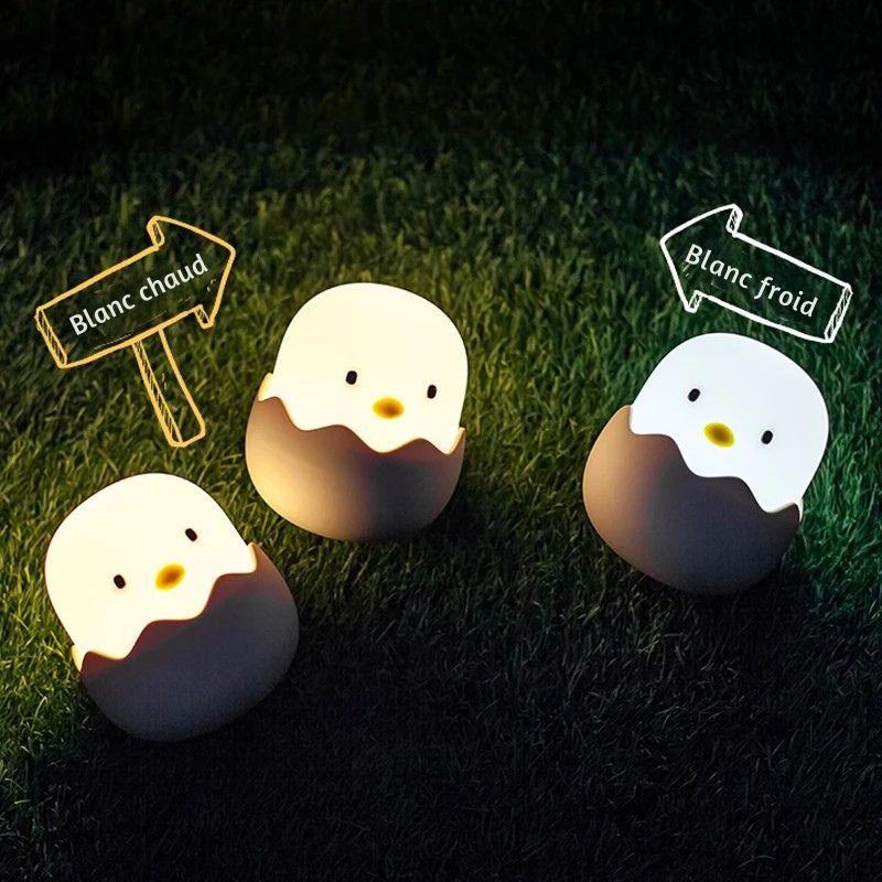 Lampe de chevet Enfant Oeuf Poussin - Éclat Nocturne