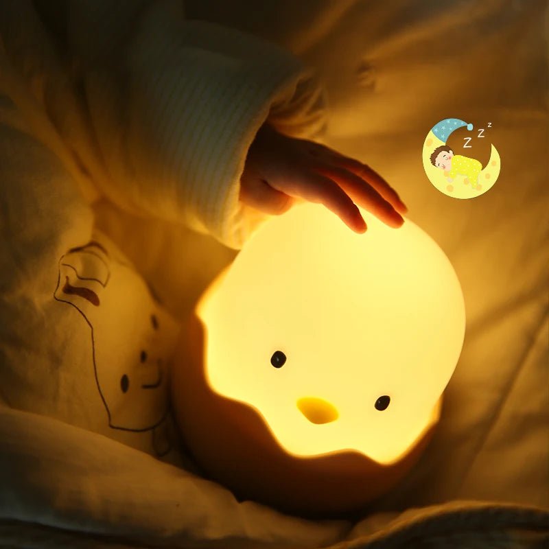 Lampe de chevet Enfant Oeuf Poussin - Éclat Nocturne