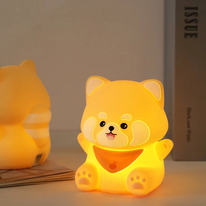 Lampe de chevet Enfant Panda Roux Lumineux - Éclat Nocturne