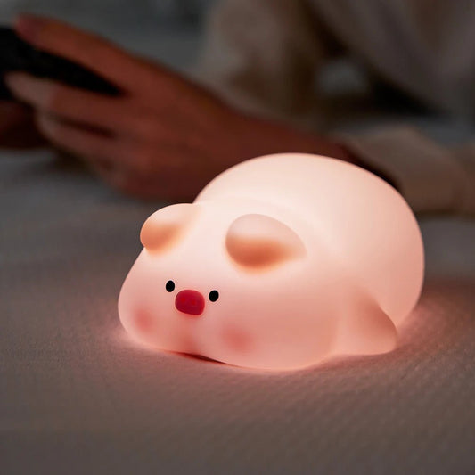 Lampe de chevet Enfant Petit Cochon Douillet - Éclat Nocturne