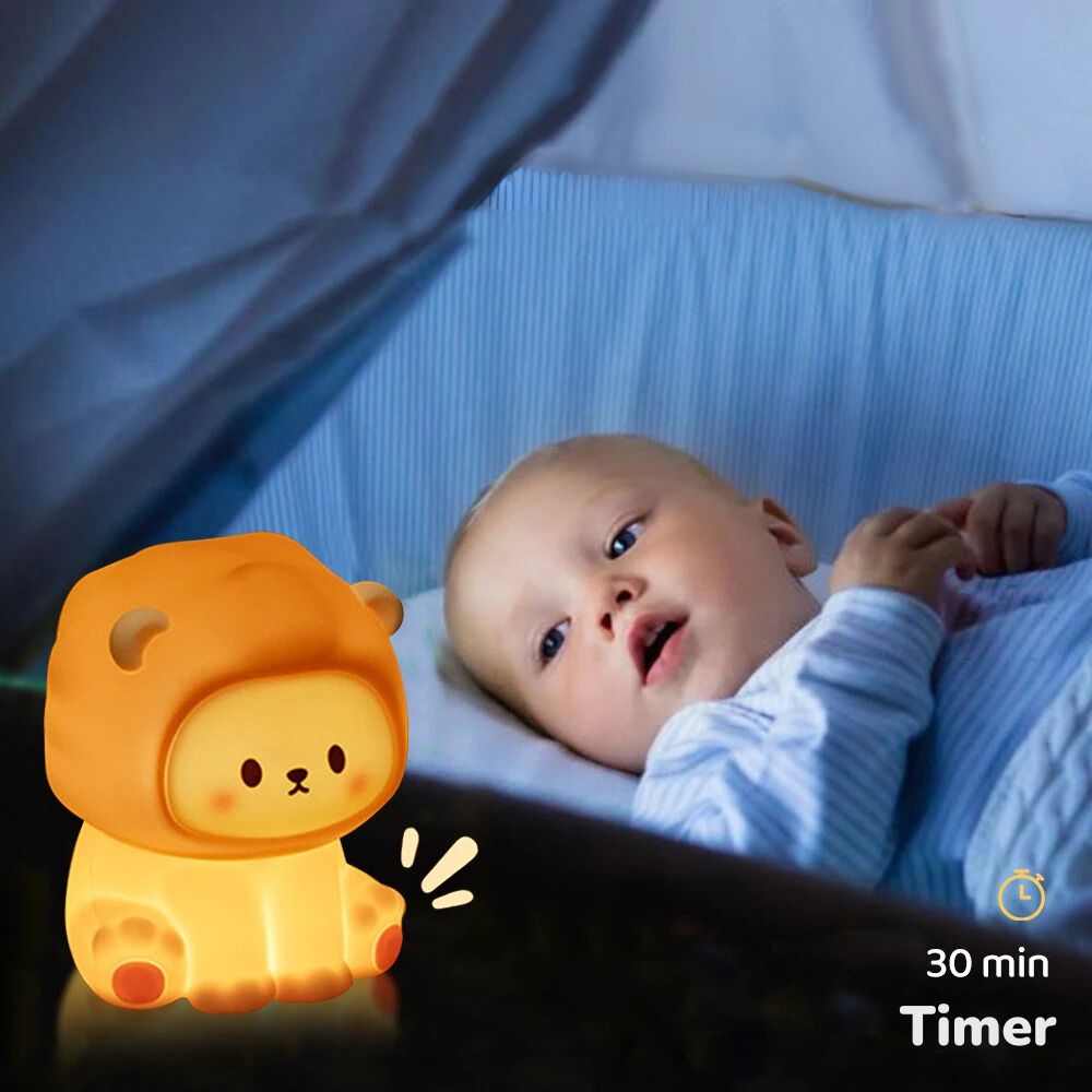 Lampe de chevet Enfant Petit Lion Lumineux - Éclat Nocturne