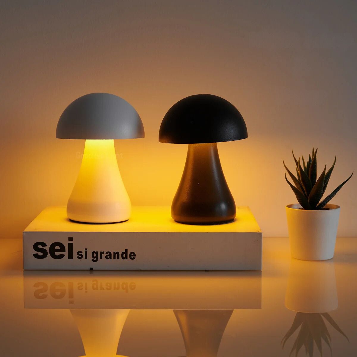 Lampe de chevet LED Champignon Magique - Éclat Nocturne
