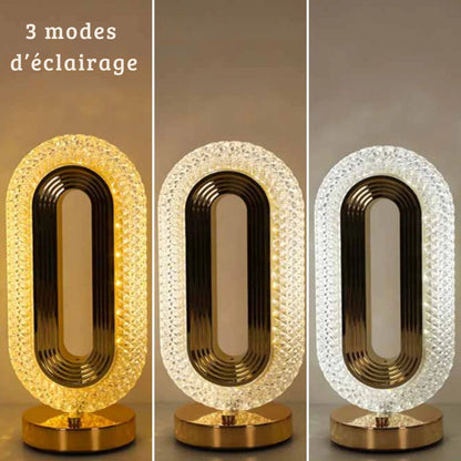 Lampe de chevet LED Cristal Ovale - Éclat Nocturne