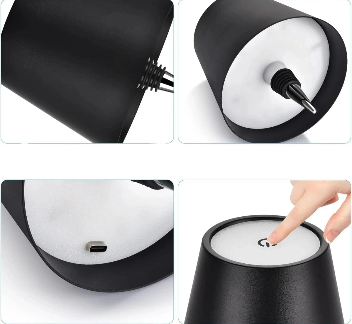 Lampe de chevet LED Desing Pyramidal Polyvalente - Éclat Nocturne