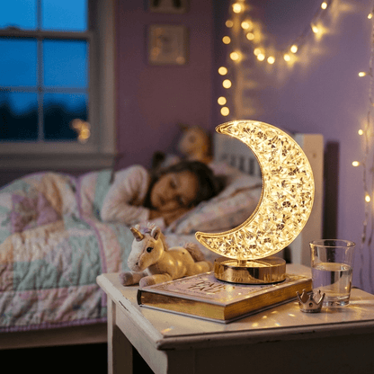 Lampe de chevet LED Lune - Éclat Nocturne